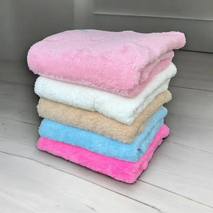 Stretch Plush Sherpa Baby Blanket - White