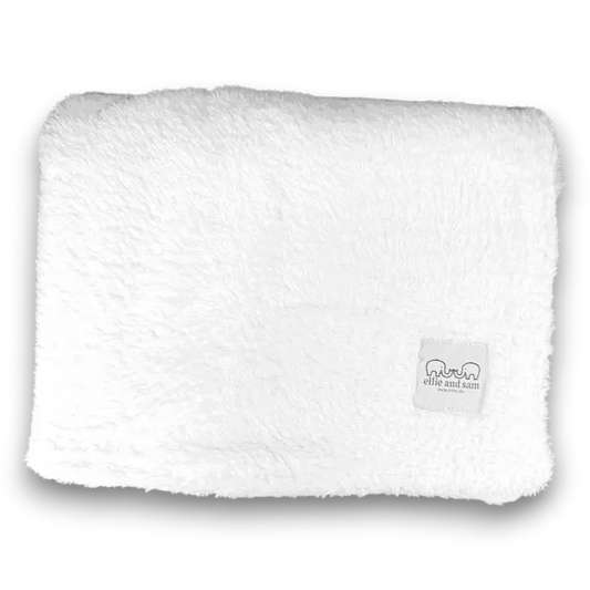 Stretch Plush Sherpa Baby Blanket - White