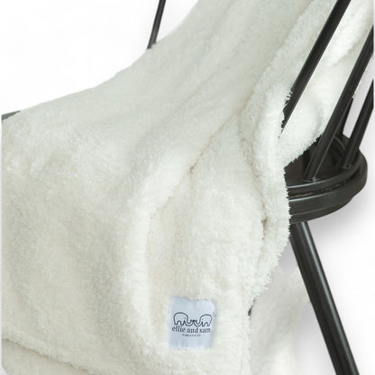 Classic ivory chenille throw blanket plush texture soft luxury made in USA