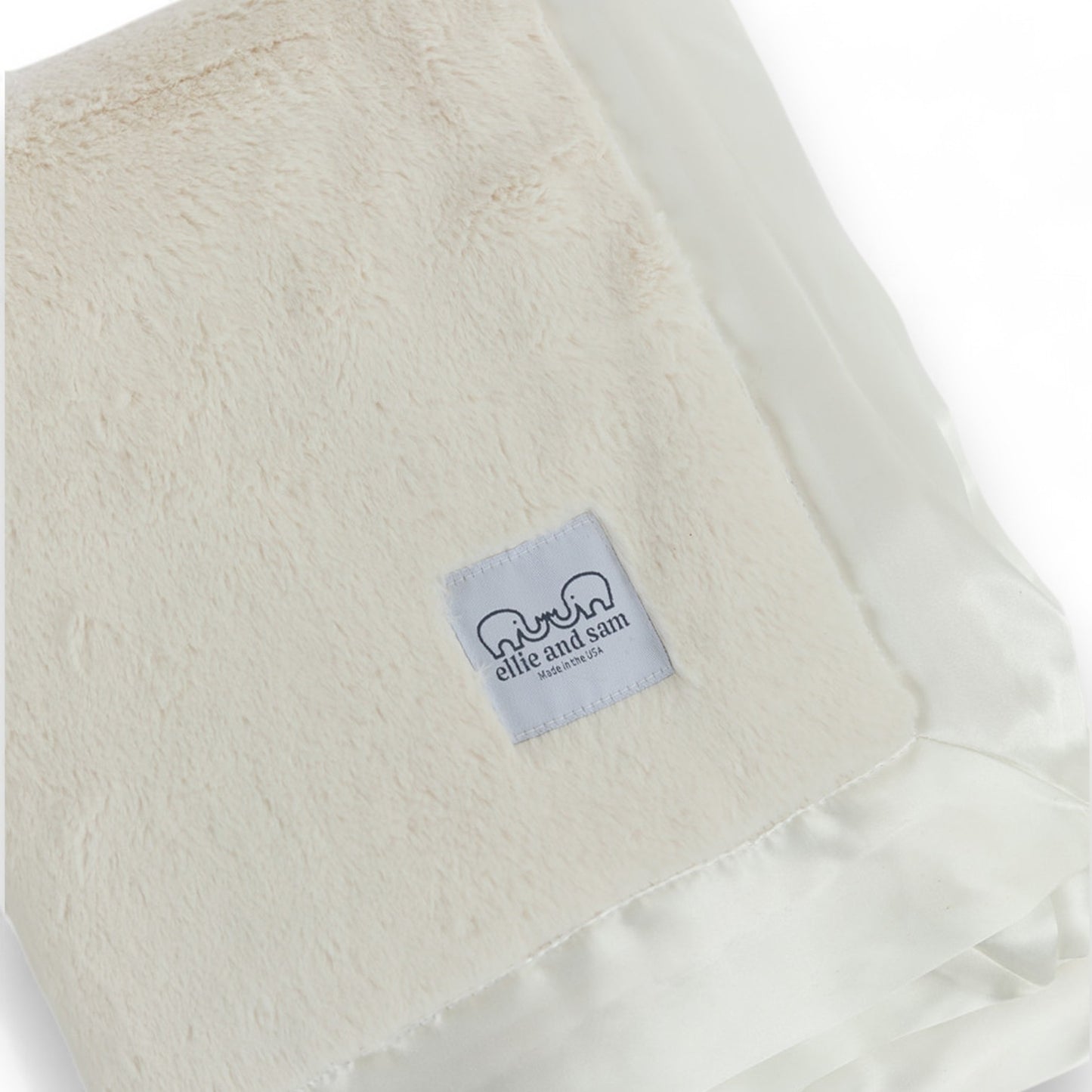 Luxury Satin Trim Throw Blanket- Ivory