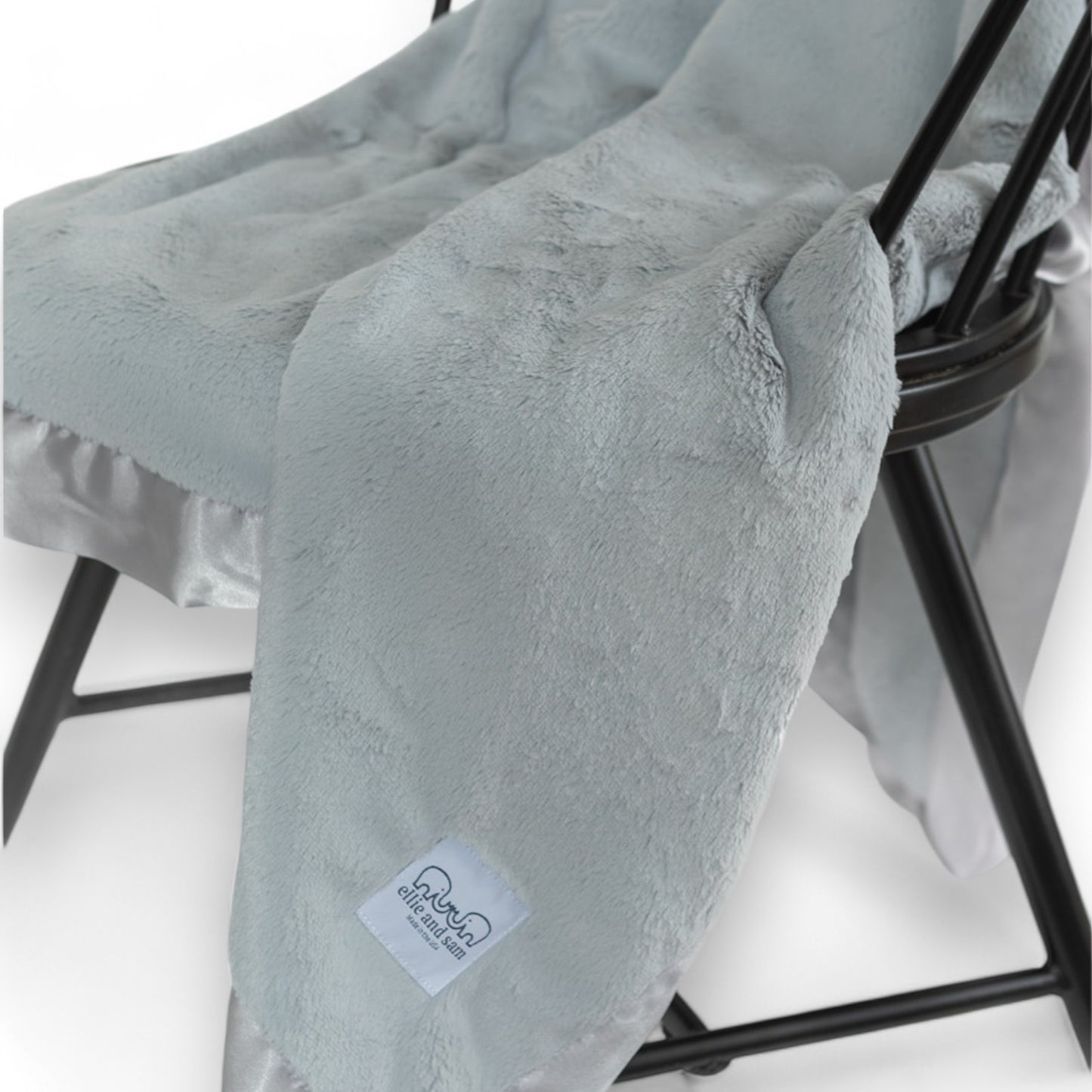 Luxury Satin Trim Throw Blanket - Silver