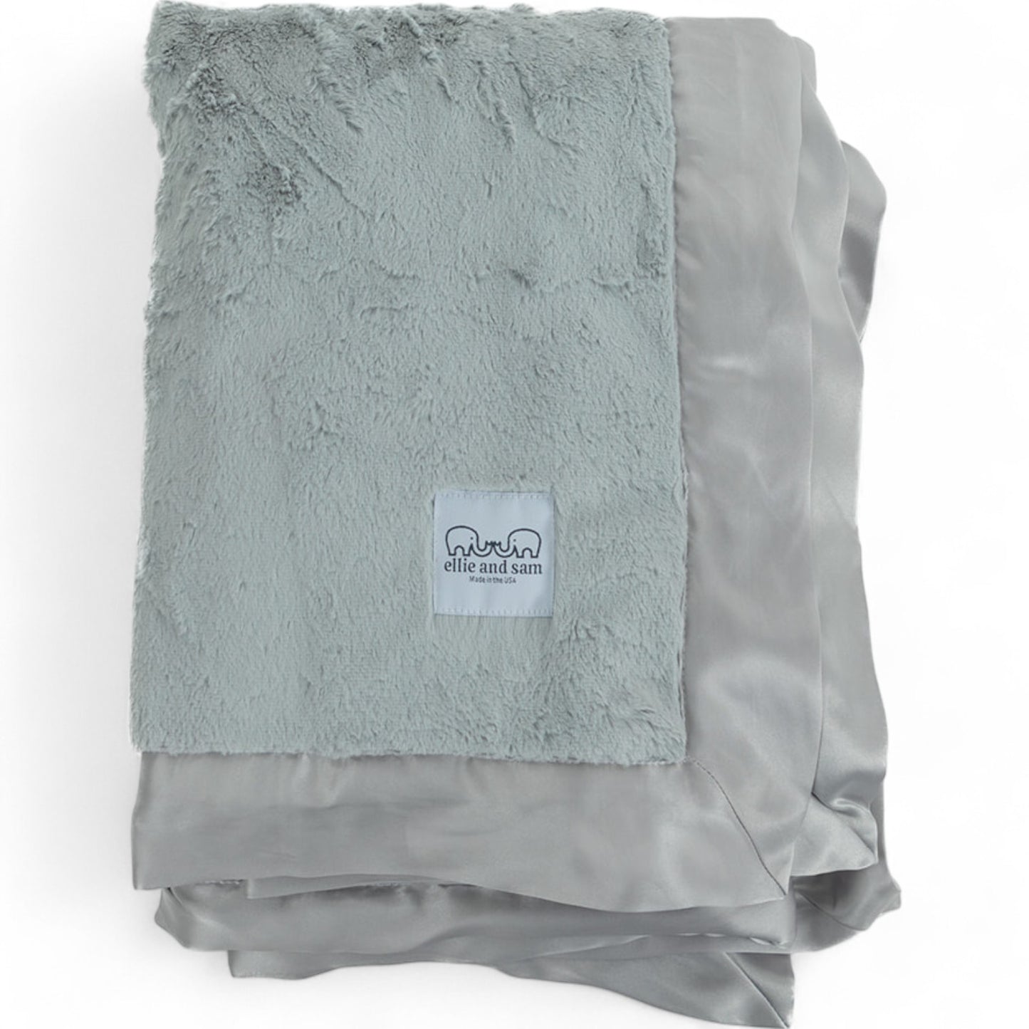 Luxury Satin Trim Throw Blanket - Silver