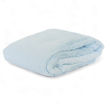 blue baby blanket folded soft plush fabric