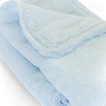 blue baby blanket soft plush texture cozy comfort