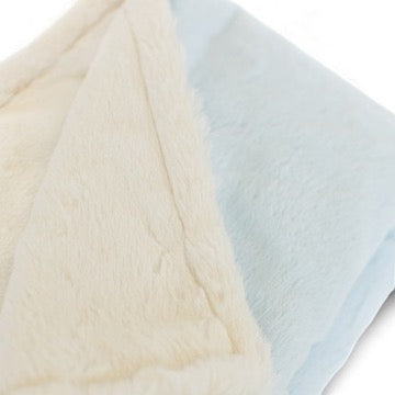 ivory blue baby blanket two tone luxury soft nursery
