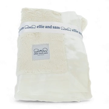 ivory baby blanket satin trim luxury soft baby gift