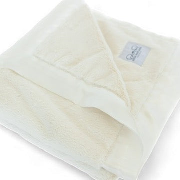 ivory baby blanket satin trim soft plush fabric