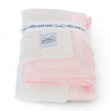 luxury baby blanket pink satin trim nursery blanket