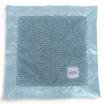 classic chenille lovey blanket powder blue satin trim soft baby comfort