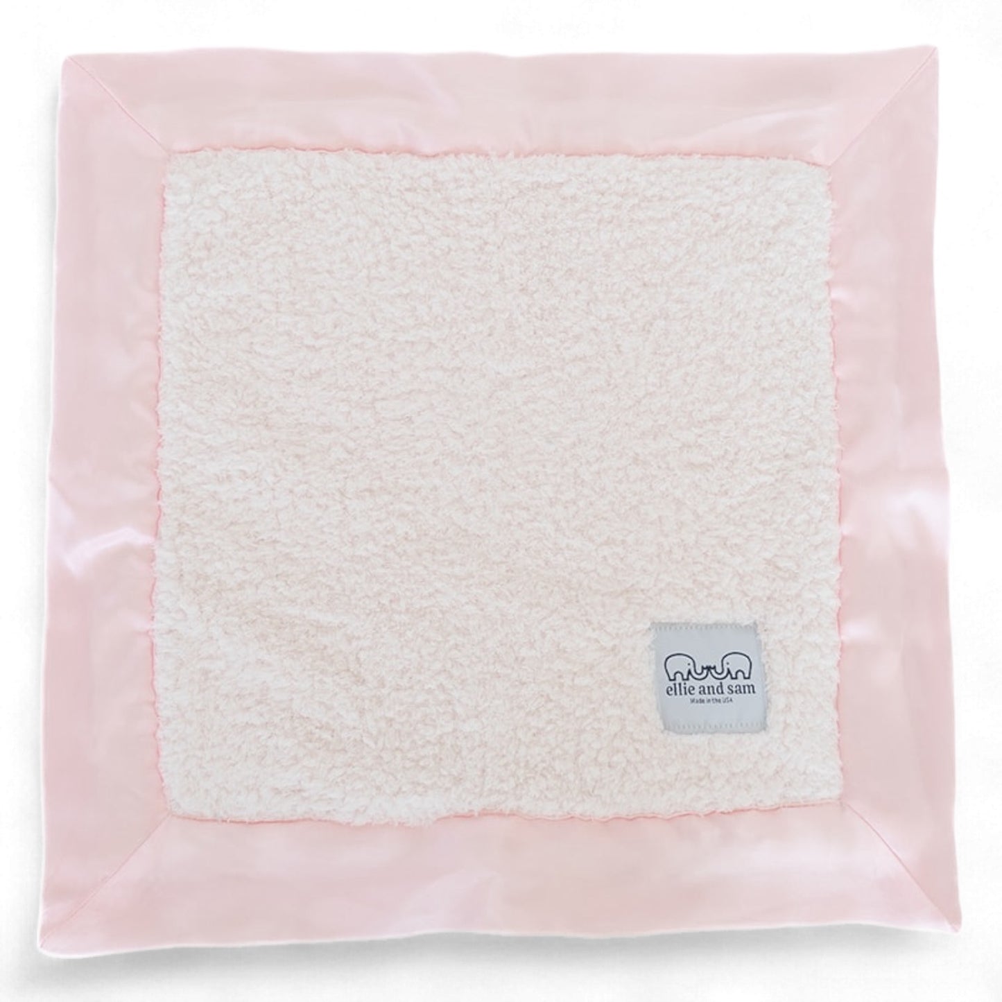 classic chenille lovey blanket pink satin trim soft baby comfort