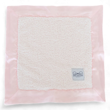 classic chenille lovey blanket pink satin trim soft baby comfort