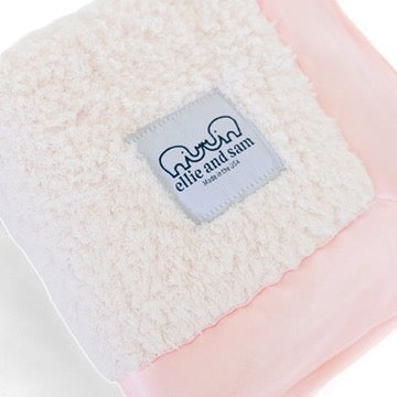 classic chenille baby lovey security blanket pink satin trim ultra soft made in USA